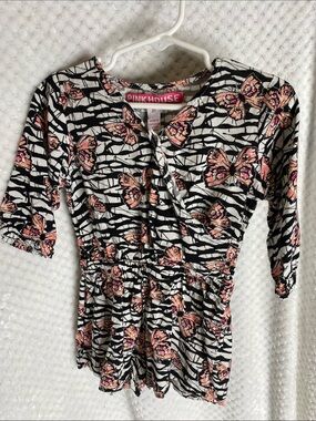 Pink House butterfly print shorts romper outfit
